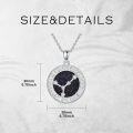 wholesale 925 Sterling Silver Round Zodiac Signs Constellation Pendant Necklaces with Cubic Zirconia Stones for Women and Girls (Blue)-0-4