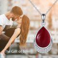 wholesale Sterling Silver Moonstone Cubic Zirconia Teardrop Pendant Necklace-0-42