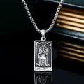 wholesale 925 Sterling Silver Devil Tarot Card Pendant Necklace with Chain-0-2