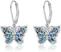 wholesale 925 Sterling Silver Butterfly Dangle Earrings for Women Cat Gifts-undefined