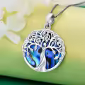 TOUPOP Sterling Silver Tree Of Life Claddagh Pendant & Ash Urn Necklace-0-5