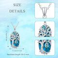 TOUPOP Sterling Silver Turquoise Family Tree Initial Pendant Necklace-0-4
