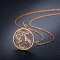 wholesale Rose Gold 925 Sterling Silver Giraffe Family Tree of Life Pendant Necklace for Women-0-3