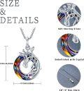 wholesale 925 Sterling Silver Rainbow Crystal Celtic Knot Giraffe Pendant Necklace-0-5