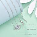 wholesale 925 Sterling Silver Evil Eye Pendant with Blue Cubic Zirconia and White CZ Stones Necklaces for Women Gifts-0-3