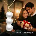 wholesale 14K Gold Turquoise Stone Round Beads 14K Gold  Chain Pendant Necklaces for Women Gifts-0-11