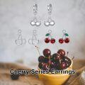 wholesale 925 Sterling Silver Red Garnet & White Gold Plated Cherry Drop Earring Sets for Women (Set of 3)-0-1