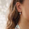 wholesale 925 Sterling Silver Evil Eye Hoop Earrings With Blue And Clear Cubic Zirconia-0-4