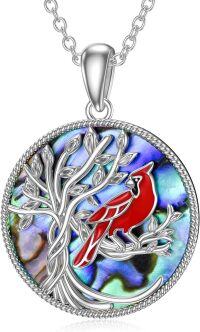 wholesale Sterling Silver Cardinal Pendant Necklace Memorial Sympathy Gift for Women Mom Wife-7-Abalone Shell Cardinal