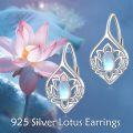 wholesale 925 Sterling Silver Moonstone Celtic Knot Lotus Tree Of Life Leverback Earrings Irish  for Women-0-1