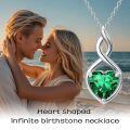 TOUPOP Sterling Silver Birthstone Infinity Heart Pendant Necklace-0-2