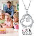 TOUPOP Sterling Silver Zircon Forever Love Heart Pendant Necklace, 60th Birthday Gift-0-1