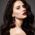 wholesale 925 Sterling Silver Amethyst Drop Earrings-0-2