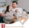 wholesale 925 Sterling Silver Heart Hands Pendant Necklace-0-5