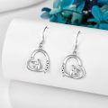 wholesale 925 Sterling Silver Swan Heart Dangle Drop Earring  for Women Girls Mother's Day Anniversary Birthday Christmas Holiday Present Idea 4cm Long-0-3