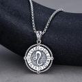 wholesale Sterling Silver Stone Zodiac Necklace 12 Constellation Horoscope Pendant-0-42