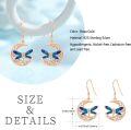 wholesale 925 Sterling Silver Blue Dragonfly Moon Drop Earrings Celtic Style Irish  for Women-0-1