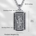 wholesale 925 Sterling Silver Saint Christopher and Saint Michael Pendant Chain Set for Men & Women Catholic Religious -0-4