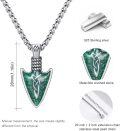 wholesale 925 Sterling Silver Green Stone Norse Valknut Pendant Necklaces for Men-0-5