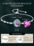 wholesale 925 Sterling Silver Austrian Crystal Tree of Life Birthstone Bracelet for Women-0-4