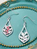 wholesale 925 Sterling Silver Pink Lily of the Valley Drop Earrings-0-37