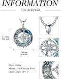 wholesale 925 Sterling Silver Round Rose Compass Pendant Necklace with Blue Crystal Stone s for Women Girls-0-3