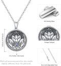 wholesale 925 Sterling Silver Round Lotus Evil Eye Charm Necklaces for Women Spiritual Protection Pendants Gifts-0-3