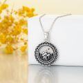 wholesale 925 Sterling Silver Mustard Seed Mountain Sun Masonic Compass Pendant Necklace for Women and Men-0-4