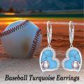 TOUPOP Sterling Silver Turquoise Drop Dangle Leverback Earrings-0-3