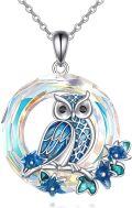 wholesale 925 Sterling Silver Blue Crystal Axolotl & Fish Charm Pendant Necklace-0-0