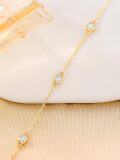 wholesale 14K Gold Bezel Set Round Moissanite Chain Bracelet for Women 7 - VVS1 Clarity D Color Diamond Alternative-0-3