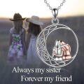 wholesale 925 Sterling Silver Celtic Knot Sisters Hugging Shoes Pendant Necklaces for 2 Girls/Women's Birthday Gift-0-4