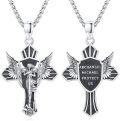 wholesale 925 Sterling Silver Archangel Michael Guardian Angel Protect Us Pendant Necklace-0-0