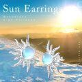 wholesale 925 Sterling Silver White Gold Plated Moonstone Sun Stud Earrings 19mm & 11mm-0-2