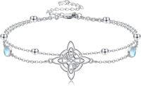 wholesale 925 Sterling Silver Celtic Knot Bracelet with Moonstone for Women Wicca Jewelry-Witches-Moonstone