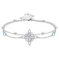 wholesale 925 Sterling Silver Celtic Knot Bracelet with Moonstone for Women Wicca Jewelry-Witches-Moonstone