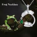 wholesale 925 Sterling Silver Dolphin & Bear Green Stone Heart Pendant Necklace for Women Girls Gifts-0-4