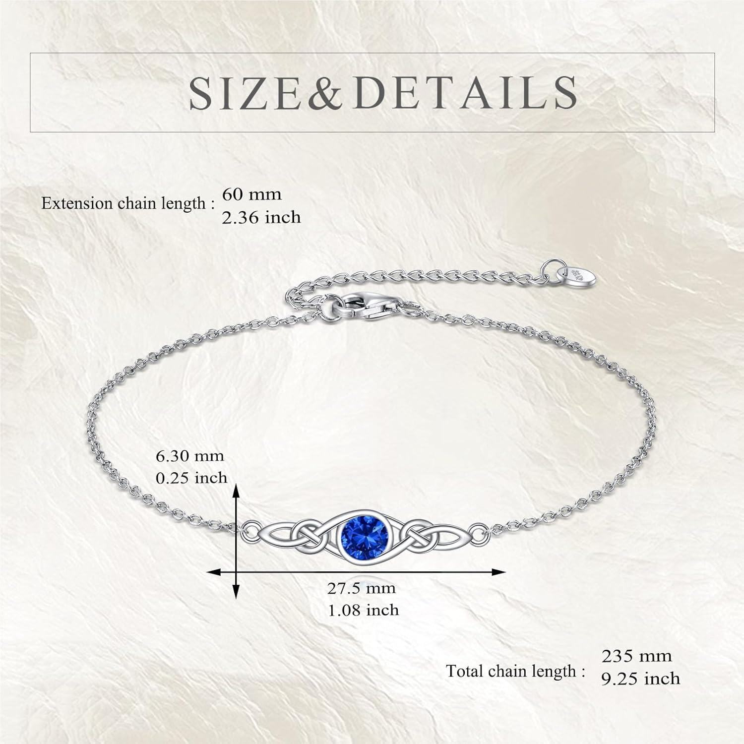 wholesale 925 Sterling Silver Celtic Knot Bracelet w Mustard Seed Moonstone Birthstone-0-5