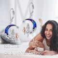 wholesale 925 Sterling Silver Moon Earrings Wholesale With Girl Cat Design-0-5