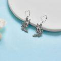 wholesale 925 Sterling Silver Dragon Skull Skeleton Hand Dangle Earrings Gothic Halloween  for Her-0-3