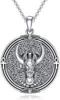 wholesale 925 Sterling Silver Egyptian Nefertiti and Anubis Pendant Necklace for Women & Men-0-0