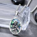 wholesale 925 Sterling Silver Abalone Shell Saint Gerard Protect Us Pendant Necklace -0-1