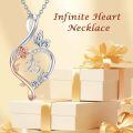 TOUPOP 925 Sterling Silver Rose Heart Infinity Necklace Butterfly Jewelry Gifts-0-2