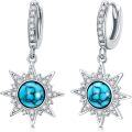 wholesale 925 Sterling Silver Starburst Turquoise Drop Earrings - Gemstone s for Her-0-0