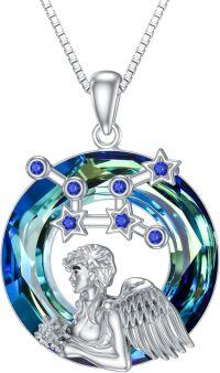 wholesale Sterling Silver Zodiac Necklace with 12 Constellations Horoscope Heart Pendant for Women-02-Virgo Necklace(08.23-09.22)-02-Virgo Necklace(08.23-09.22)