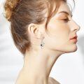 wholesale 925 Sterling Silver Snake Drop Earrings White Gold Plated Turquoise Stone Women Jewelry-0-2