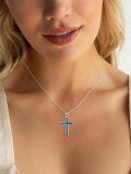 wholesale Sterling Silver Origami Cross Pendant Necklace Jewelry Gift for Women-0-14