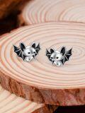 wholesale 925 Sterling Silver Halloween Bat Stud Earrings Gothic  for Her-0-3