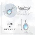 wholesale 925 Sterling Silver Blue Moonstone Teardrop Pendant Necklace with Celtic Knot Design-0-3