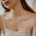 wholesale 925 Sterling Silver Turquoise Natural Stone Mountain Pendant Necklace for Women-0-2